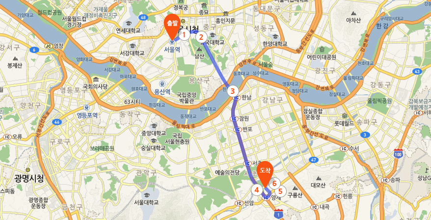 Seoul Station to aTCenter Route